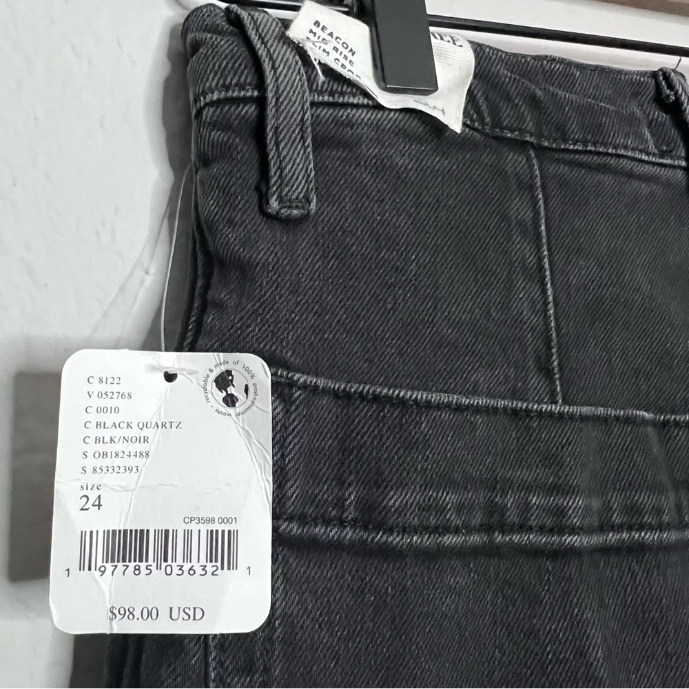 We The Free by Free People Beacon Mid Rise Slim Crop jeans Black Size: 24 - Picture 3 of 5